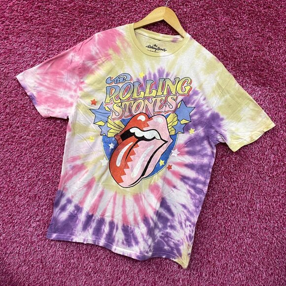 The Rolling Stones Circus Stars Hot Lips Rock Band Tie Dye large - Picture 3 of 4